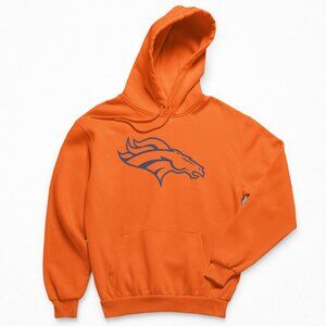 NEW Denver Broncos Team Color Pop Logo Fleece Pullover Hoodie ORANGE